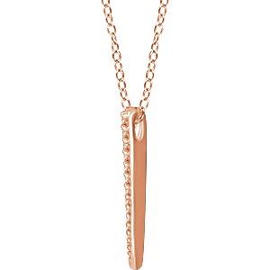 14K Rose Gold 1/4 CTW Natural Diamond Graduated Bar 16-18" Necklace