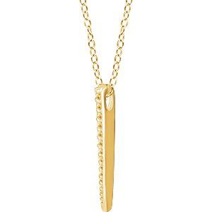 14K Yellow Gold 1/4 CTW Natural Diamond Graduated 16-18" Bar Necklace