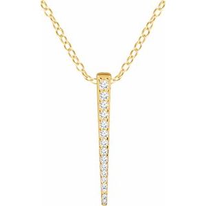 14K Yellow Gold 1/4 CTW Natural Diamond Graduated 16-18" Bar Necklace