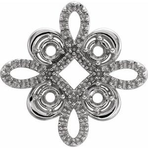 Platinum 2.5 mm Round Accented Clover Earring Mounting