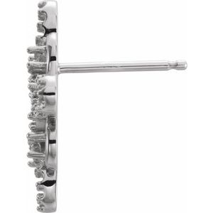 Platinum 2.5 mm Round Accented Clover Earring Mounting – image 2
