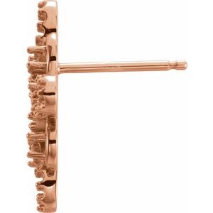 14K Rose Gold 2.5 mm Round Accented Clover Earring Mounting – image 2