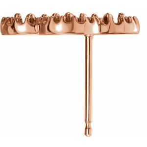 14K Rose Gold 1.3 mm Round Clover Earring Mounting – image 2