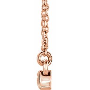 14K Rose Gold 3/4 CTW Natural Diamond Bar 17" Necklace