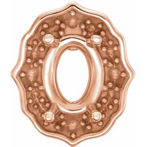 14K Rose Gold 8x6 mm Oval 4-Prong Earring Mounting