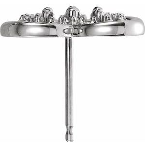 Platinum Clover Earring Mounting – image 2
