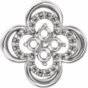 Platinum Clover Earring Mounting