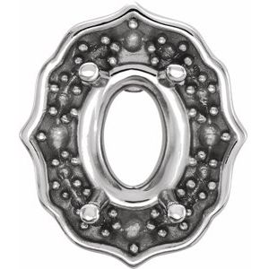Platinum 8x6 mm Oval 4-Prong Earring Mounting