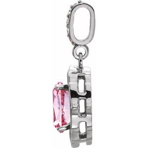 Platinum Natural Peach Morganite & 1/6 CTW Natural Diamond Pendant
