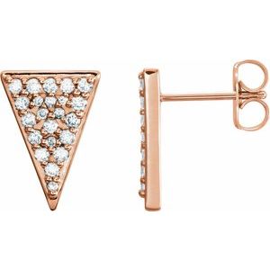 14K Rose Gold 1/3 CTW Natural Diamond Triangle Earrings
