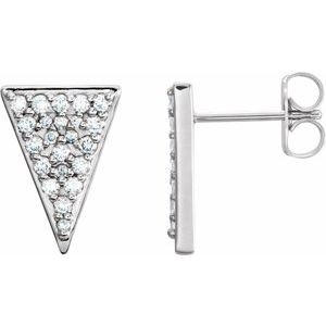 14K Yellow Gold Triangle Earring Mounting