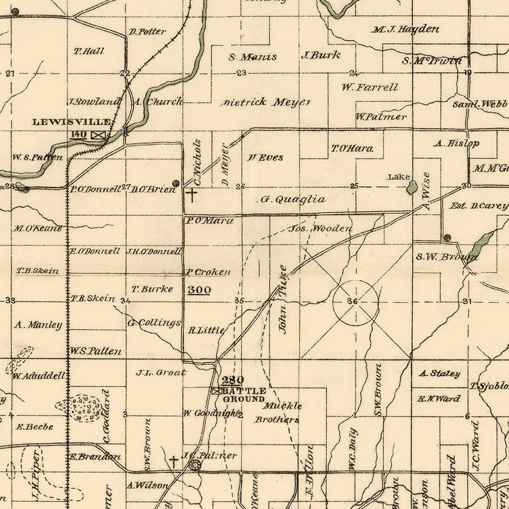 Vintage Map of Clark County, Washington 1888