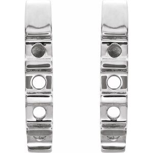 14K White Gold 3.5 mm Round J-Hoop Earring Mounting – image 2