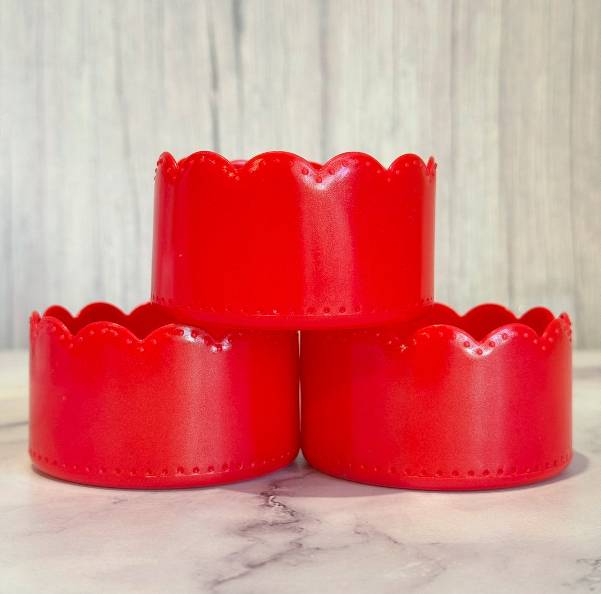 Red Shimmer Scallop  Boot