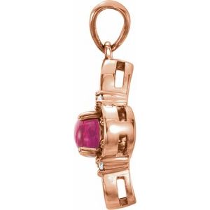 14K Rose Gold Natural Pink Tourmaline & .06 CTW Natural Diamond Pendant