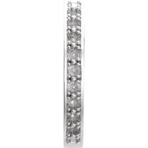 14K White Gold Accented Inside-Outside 18 mm Hoop Earring Mounting