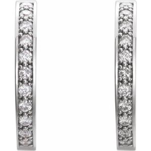 Sterling Silver Accented Inside-Outside 18 mm Hoop Earring Mounting – image 4