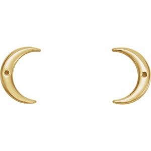 14K Yellow Gold .8 mm Round Accented Crescent Earring Mounting – image 2
