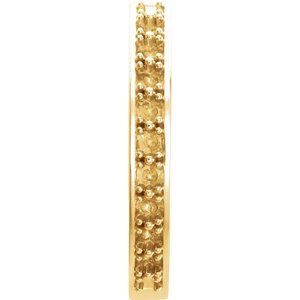 18K Yellow Gold Accented Inside-Outside 18 mm Hoop Earring Mounting