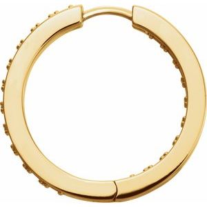 18K Yellow Gold Accented Inside-Outside 18 mm Hoop Earring Mounting – image 2