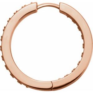 14K Rose Gold Accented Inside-Outside 18 mm Hoop Earring Mounting – image 2