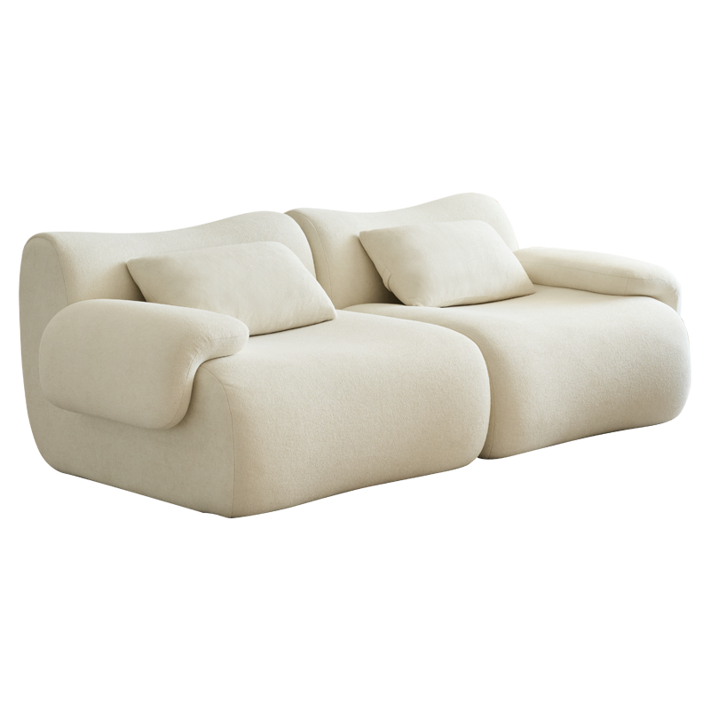 Sofa in a Box, Memory Foam 2-Seater Couch, Modern Compression Sofa with Deep Seat, No Assembly Required, Couch for Living Room Bedroom Apartment, White
