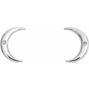 Platinum .005 CTW Natural Diamond Crescent Earrings – image 2
