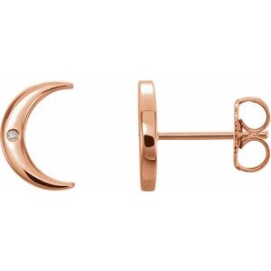 14K Rose Gold .005 CTW Natural Diamond Crescent Earrings