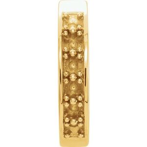 14K Yellow Gold Accented Inside-Outside 15 mm Hoop Earring Mounting
