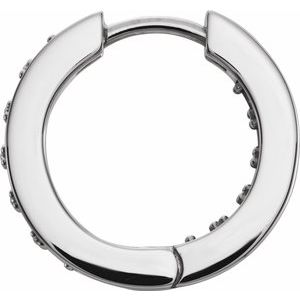 Sterling Silver Accented Inside-Outside 15 mm Hoop Earring Mounting – image 2