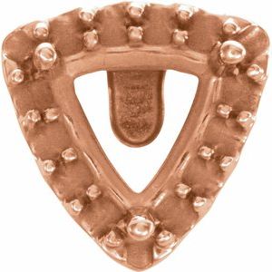 14K Rose Gold 5 mm Trillion 3-Prong Halo-Style Earring Mounting