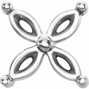 18K White Gold 4x2 mm Marquise Cluster Earring Mounting