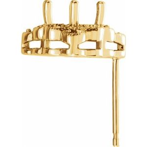 14K Yellow Gold 5 mm Cushion Earring Mounting – image 2