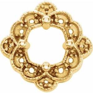 14K Yellow Gold 5 mm Cushion Earring Mounting