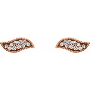 14K Rose Gold .06 CTW Natural Diamond Earrings – image 2
