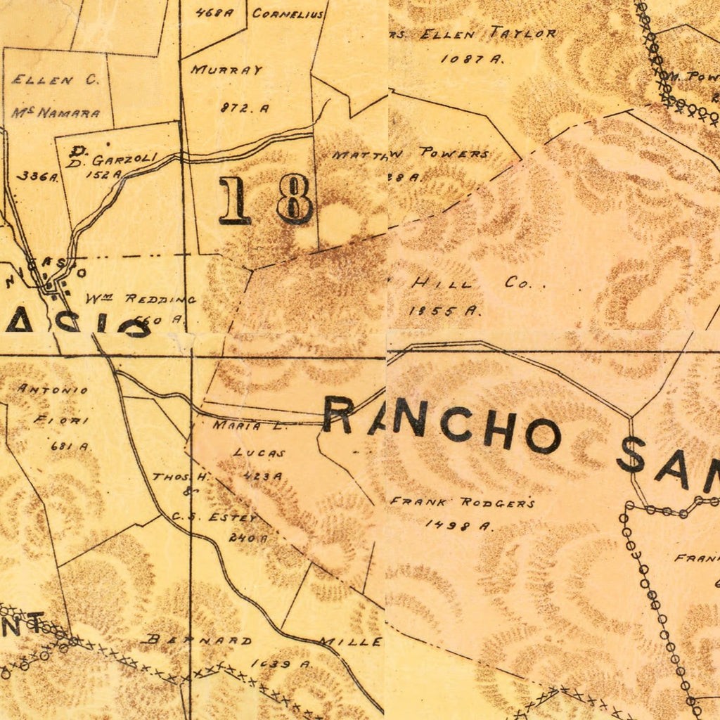 Vintage Map of Marin County, California 1892