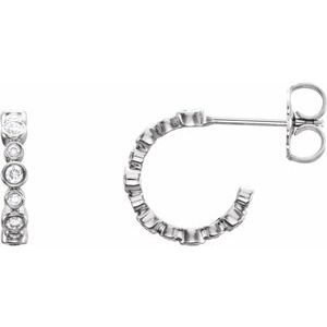 Platinum 1/4 CTW Natural Diamond 10.5 mm Hoop Earrings