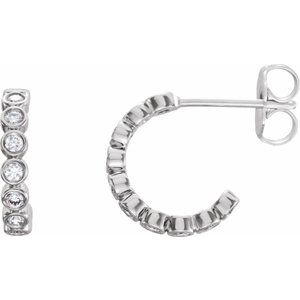 Platinum 1/4 CTW Natural Diamond 11.1 mm Hoop Earrings