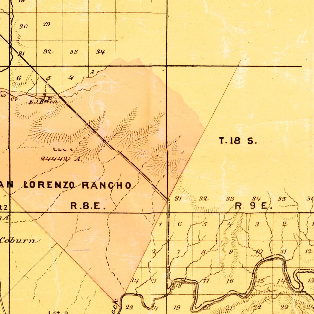 Vintage Map of Monterey County, California 1877