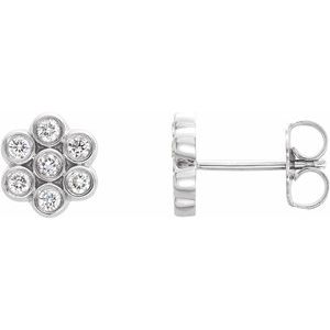 Platinum 1/4 CTW Natural Diamond Cluster Earrings