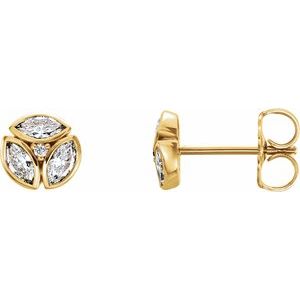 14K Yellow Gold 1/2 CTW Natural Diamond Earrings