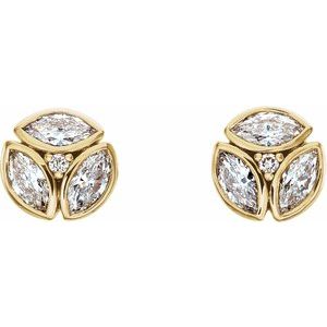 14K Yellow Gold 1/2 CTW Natural Diamond Earrings – image 2