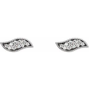 Sterling Silver .06 CTW Natural Diamond Earrings – image 2