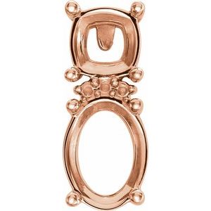 14K Rose Gold Multi-Shape Earring Mounting