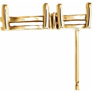 14K Yellow Gold Multi-Shape Earring Mounting – image 2