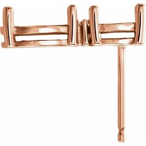 14K Rose Gold Multi-Shape Earring Mounting – image 2