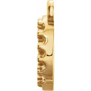 14K Yellow Gold Accented "XO" Phrase Necklace Center