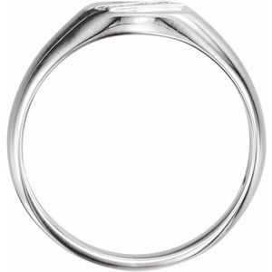 Platinum .07 CTW Natural Diamond 11x10 mm Oval Signet Ring