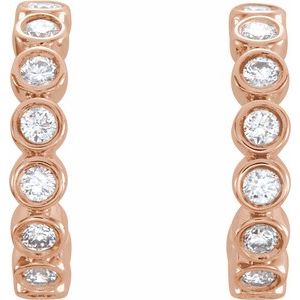 14K Rose Gold 1/4 CTW Natural Diamond 11.1 mm Hoop Earrings