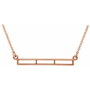 14K Rose Gold 3/4 CTW Natural Diamond Bar 17" Necklace